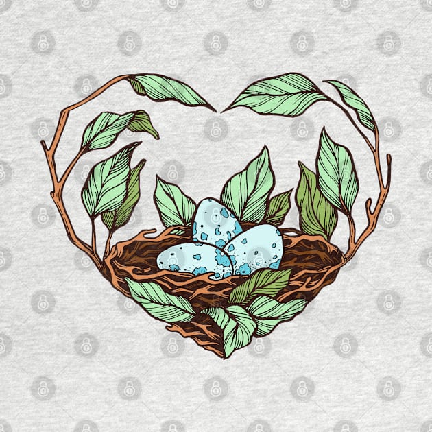 Nest branch hand drawn by Mako Design 